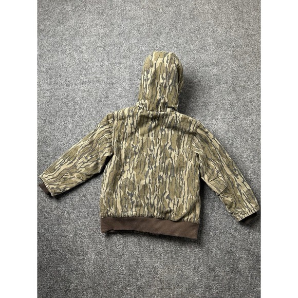 Boys Jacket Carhartt Camo Quilted Hooded Zip Brown Green, Size 7–8 Years - Picture 3 of 10